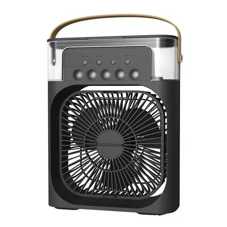 Five-Hole Mist Fan, Multi-Functional Household Office Desktop Humidifier, Cooling Fan with Light, Plug-in Humidifier